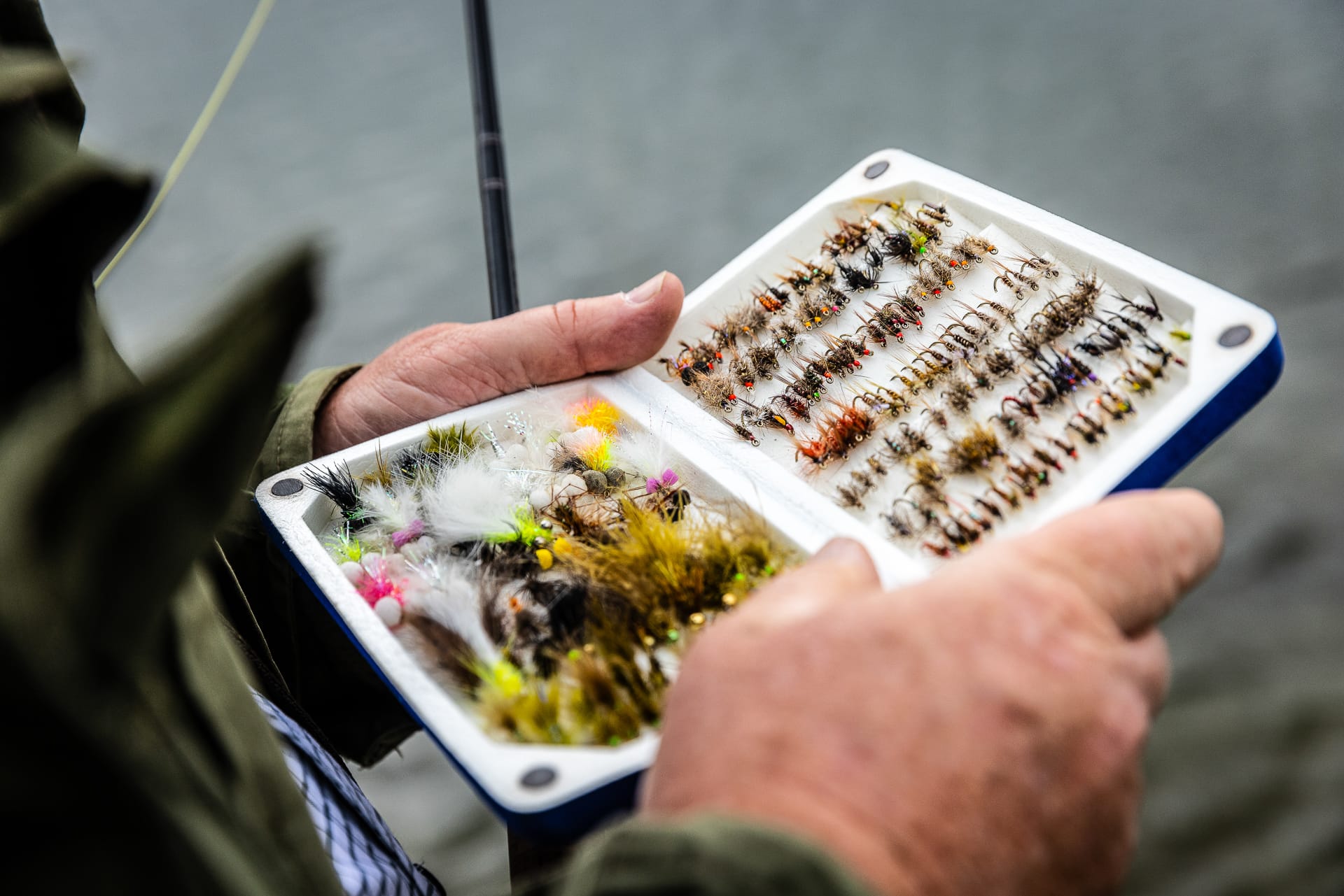 Box full of fishing bait