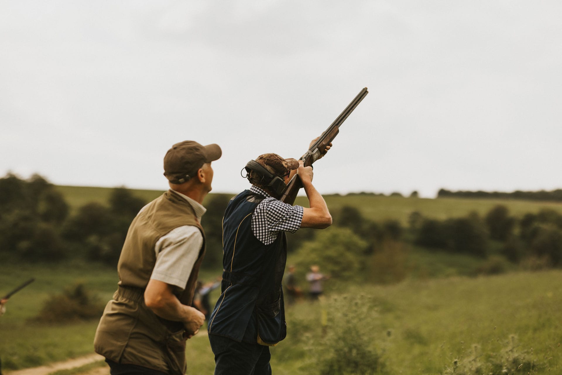 Shooting a clay pigeon out of the sky