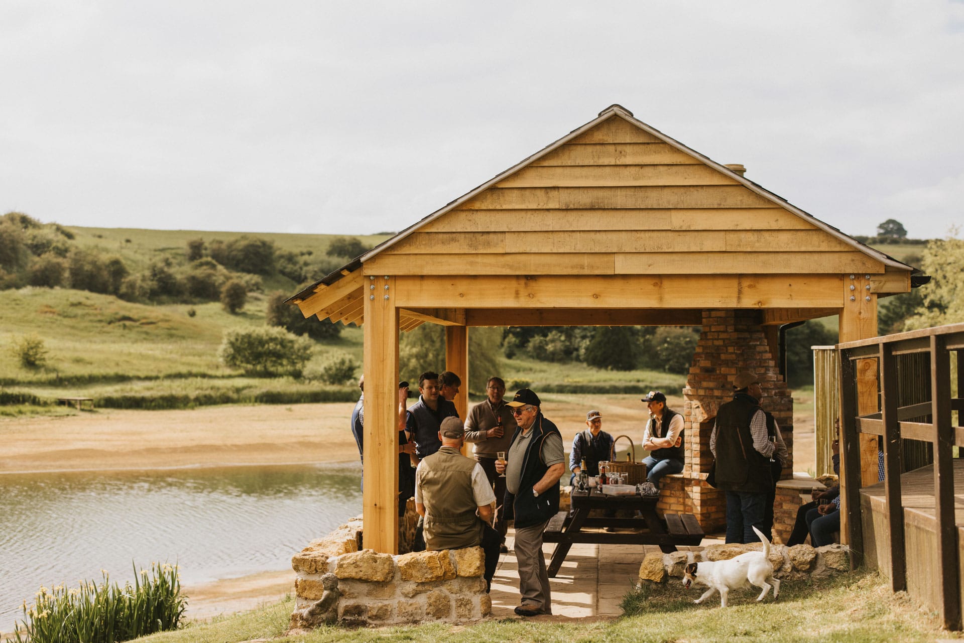 Nibbles in the BBQ pit next to the lake