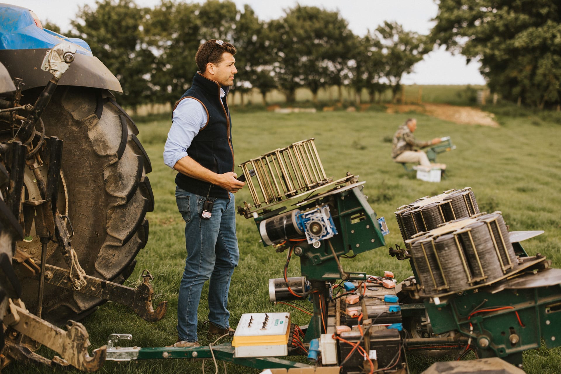 Frank after a shoot holding the clay trap control