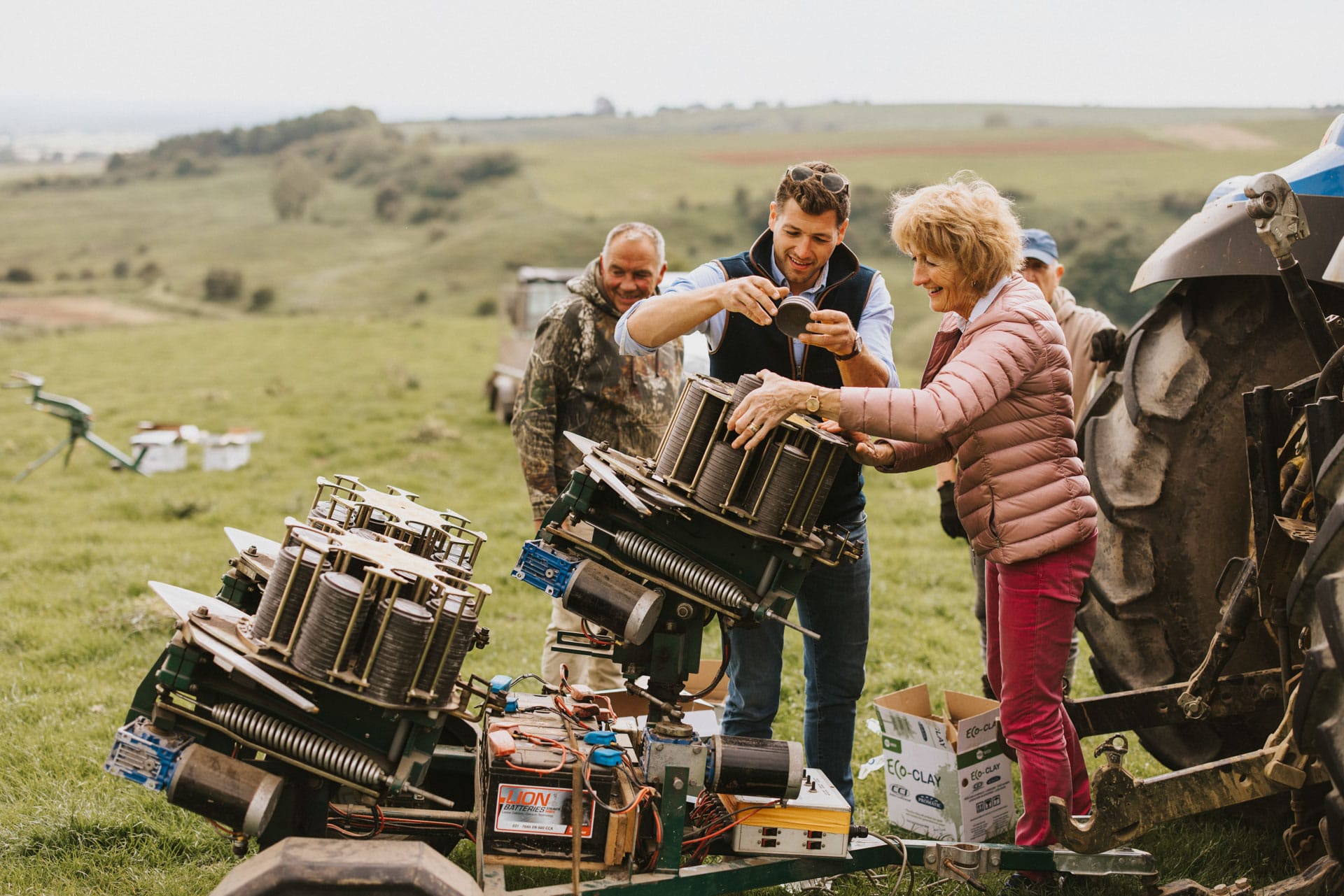 Otby family loading the automatic clay trap