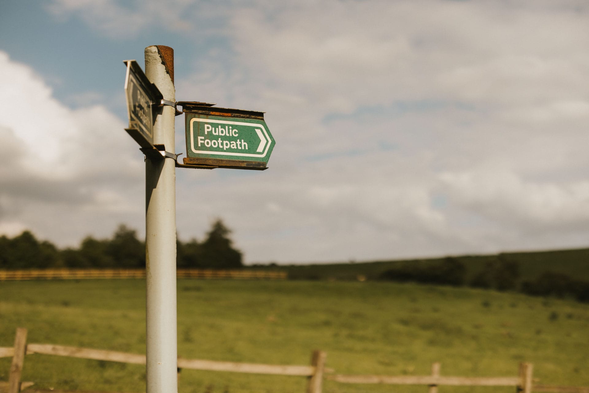 Public footpath sign within the Otby grounds